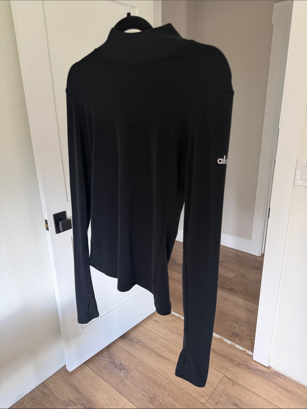 ALO Yoga Black Ribbed Turtleneck Sweater